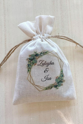 İsme Özel Desenli Kese - 1033 - Gelin Damat