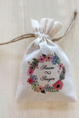 İsme Özel Desenli Kese - 1044 - Gelin Damat