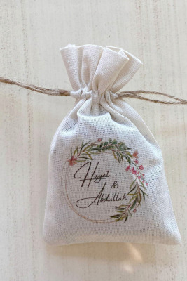 İsme Özel Doğal Baskı Kese - 1032 - Gelin Damat