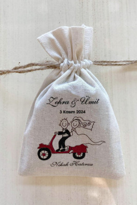 İsme Özel El Yapımı Kese - 1060 - Gelin Damat