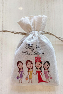 İsme Özel Kına Kesesi - 1072 - Gelin Damat