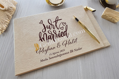 Just Married - Kişiye Özel Anı Defteri - Gelin Damat Anı Defteri