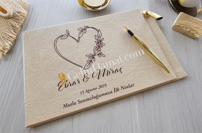 Kalp Desenli Anı Defterleri - Gelin Damat Anı Defteri