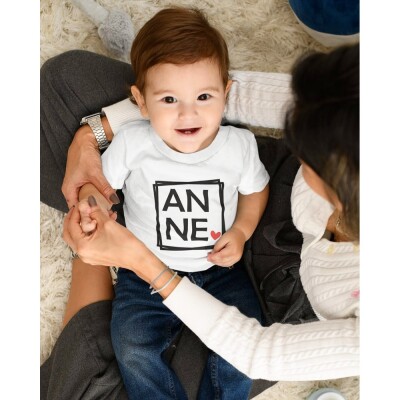 Kalp Detaylı ANNE heceli zıbın - 