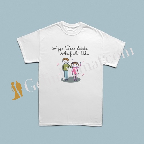 Kardeş doğum haberi temalı çocuk t-shirt - 2
