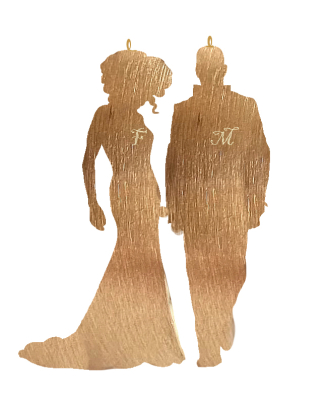 Kişiye Özel Gelin Damat Altın Kolye Ucu - Gelin Damat