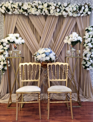 Kumaş Yapay Çiçekli Söz Nişan Konsepti - Gelin Damat