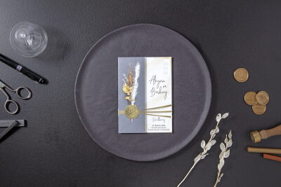 Lüks Desenli Davetiye - GD7089 - Gelin Damat