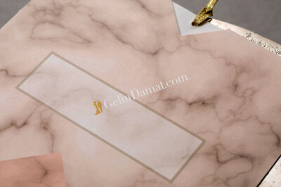 Mermer Desenli Geometrik Modern Davetiye - GD8421 - 4