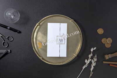 Modern Desenli Davetiye - GD7141 - Gelin Damat