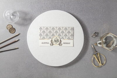 Modern Desenli Şık Davetiye - GD7053 - Gelin Damat