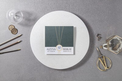 Modern Desenli Şık Zarif Davetiye - GD7122 - Gelin Damat