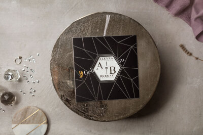 Modern Geometrik Desenli Davetiye - GD8448 - Gelin Damat