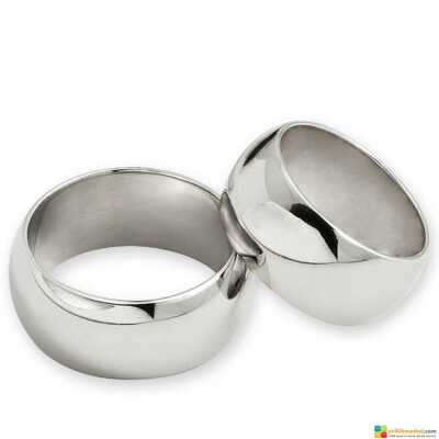 Klasik Bombeli Beyaz Altın Alyans 9 mm 9 gram - Gelin Damat Alyans