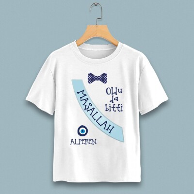 maşallah yazılı sünnet temalı çocuk tshirt - 
