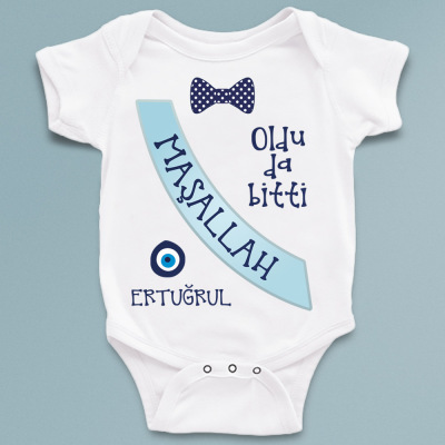 Oldu da bitti maşallah yazılı sünnet temalı zıbın - 