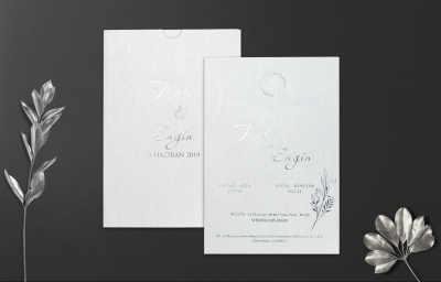 Özel Beyaz Ofset Davetiye - GD1229C - Gelin Damat Davetiye