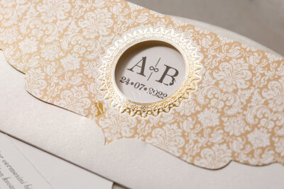 Özel Desenli Davetiye - GD8307 - Gelin Damat