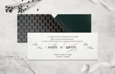 Desenli Düğün Davetiye - GD1247C - Gelin Damat Davetiye