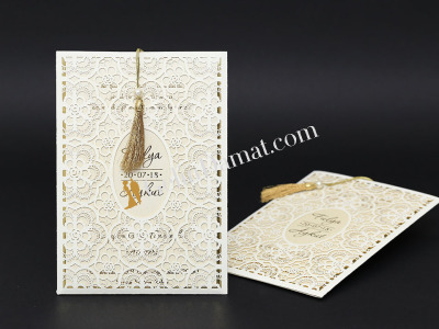 Özel Zarif Kesimli Modern Davetiye - GD2012 - Gelin Damat