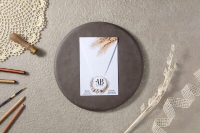 Pampas Detaylı Modern Davetiye - GD7127 - Gelin Damat