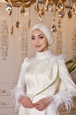 Peri Beyez Tesettür Abiye - GELİN DAMAT