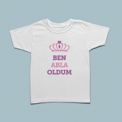 Prenses taçlı ben abla oldum çocuk tshirt - 