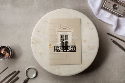 Romantik Silüetli Pencere Tasarımlı Davetiye - GD8420 - Gelin Damat