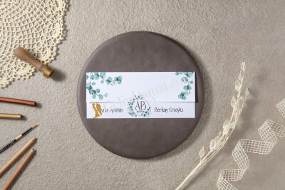 Sade Zarif Beyaz Davetiye - GD7146 - Gelin Damat