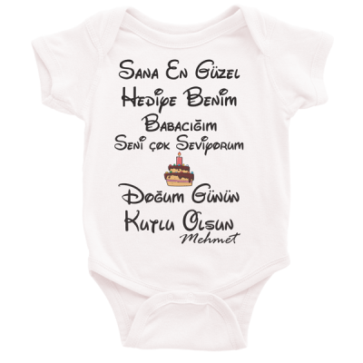 Sana En Güzel Hediye Benim Babacığım Siyah Baskılı İsme Özel Tasarım - 