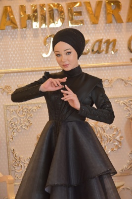 Siyah Tesettür Abiye - GELİN DAMAT