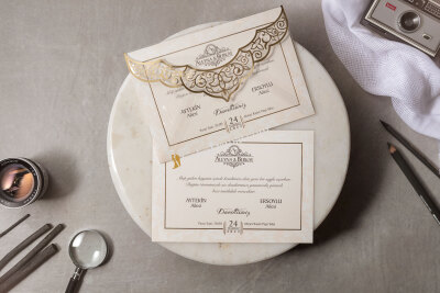 Şeffaf Yaldız Baskılı Davetiye - GD8385 - 2