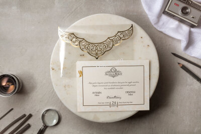 Şeffaf Yaldız Baskılı Davetiye - GD8385 - 3