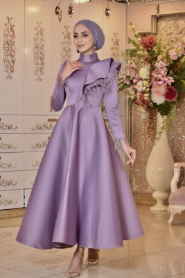 Sevgi Lila Tesettür Abiye - GELİN DAMAT