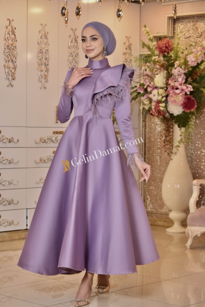 Sevgi Lila Tesettür Abiye - 1