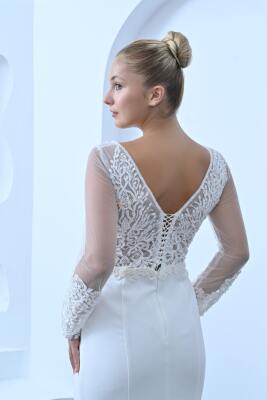 Sırt Dekolteli Gelinlik Modeli - 1008 - Gelin Damat