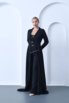 Siyah Ceketli Desenli Takım - Gelin Damat