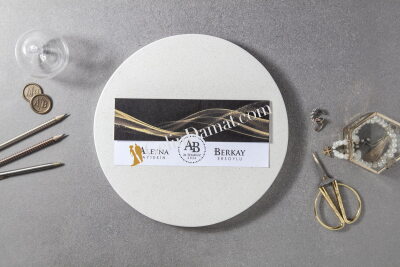 Siyah Modern Desenli Davetiye - GD7145 - Gelin Damat