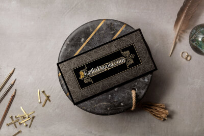 Siyah Özel İşlemeli Modern Davetiye - GD8404 - Gelin Damat