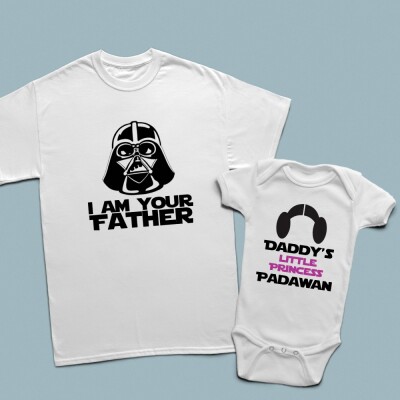 Star wars father&little princess baba çocuk tshirt - 