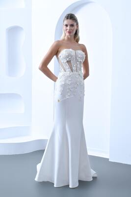 Straplez Gelinlik Modeli - 1001 - Gelin Damat