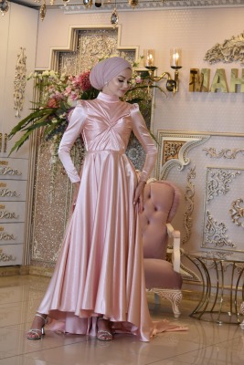 Sümbül Pembe Tesettür Abiye - GELİN DAMAT