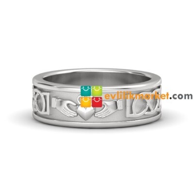 Taçlı Kalpli Alyans Modeli - 9 gr - Gelin Damat Alyans