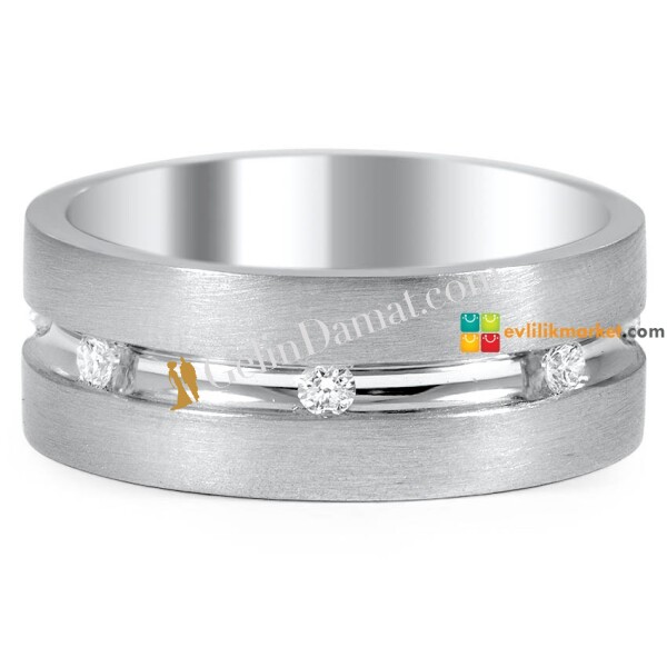 Taşlı Gümüş Alyans Modeli - 2