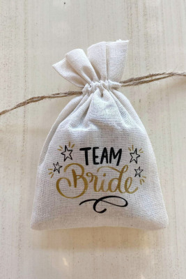 Team Bride Baskılı Kese - 1001 - Gelin Damat