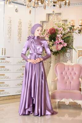 Lila Tesettür Abiye - GELİN DAMAT