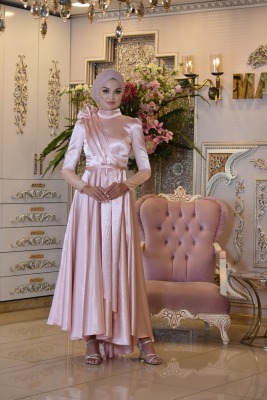 Tuba Pembe Tesettür Abiye - GELİN DAMAT