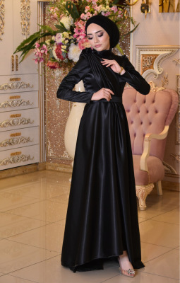 Siyah Tesettür Abiye - GELİN DAMAT