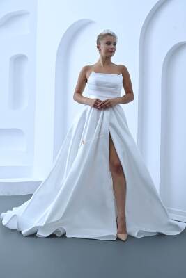 Straplez Uzun Etekli Gelinlik Modeli - 1018 - Gelin Damat