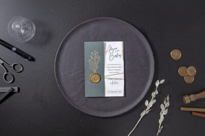 Yandan Katlamalı Davetiye - GD7105 - Gelin Damat